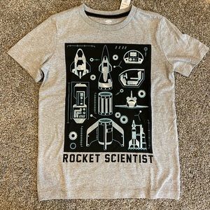 Old Navy Boys Gray T-Shirt Size 8 Rocket Scientist